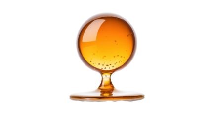 Golden Honey Drop on Transparent Background