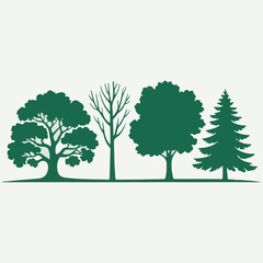 Set of trees vector