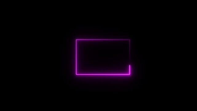 Neon rectangle frame animation Abstract glowing neon rectangle border frame Animation of glowing neon rectangles abstract background.4k video resolution Animation