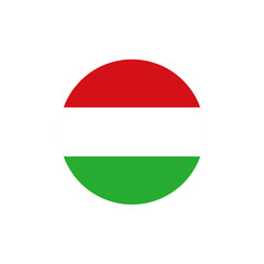 Red white green circular Hungarian flag icon, stylized tricolor symbol of Hungary&rsquo;s national pride, culture, heritage, unity, and international identity