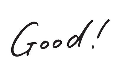 手書き英語「Good!」｜褒め言葉や評価に使える文字素材