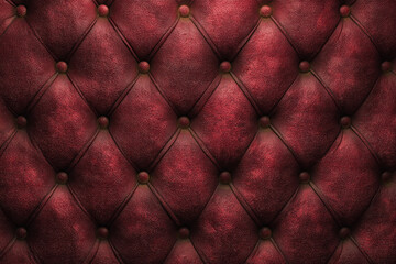 Naklejka premium luxurious dark red tufted leather texture background