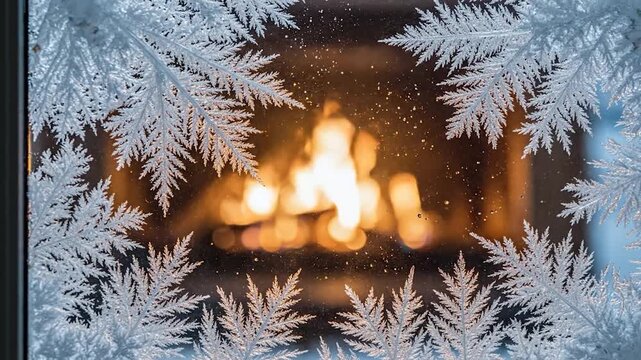 Christmas tree branch with burning candle decoration and snow ball ornament for a winter holiday celebration card