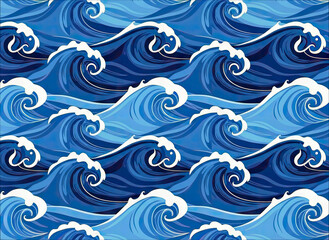Stylized Ocean Waves Pattern