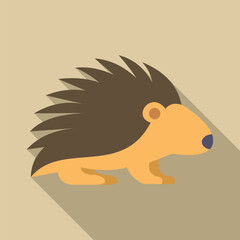 Naklejka premium Stylized porcupine showcasing a spiky mammal in flat design style with long shadow