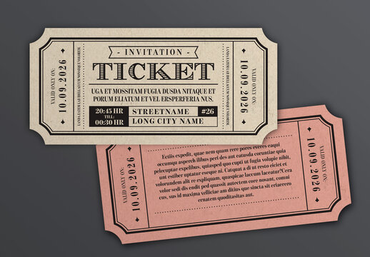 A vintage entrance ticket design