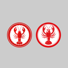 Seafood Label and Sticker Vector Collection