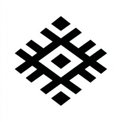  A Bold Black and White Design with Squares and Crosses on White Background.