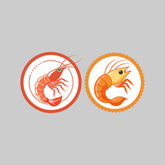 Shrimp and Prawn Seafood Stickers Set