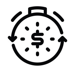 Outline investment icon for finance growth, capital, asset, and market return