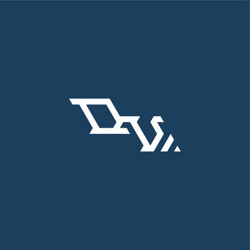 monogram modern logo initial esport concept design QV minimalist techno style letter