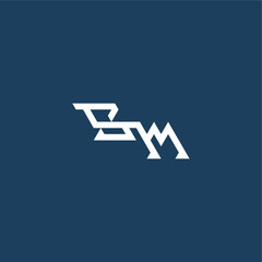 monogram modern logo initial esport concept design SM minimalist techno style letter