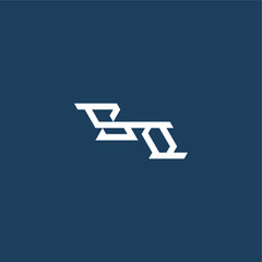 monogram modern logo initial esport concept design SO minimalist techno style letter