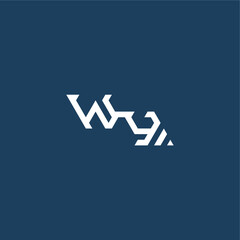 WY letter initial esport concept design minimalist techno style monogram modern logo