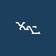 XL letter initial esport concept design minimalist techno style monogram modern logo
