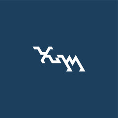 XM letter initial esport concept design minimalist techno style monogram modern logo