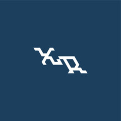 XR letter initial esport concept design minimalist techno style monogram modern logo
