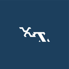 XT letter initial esport concept design minimalist techno style monogram modern logo
