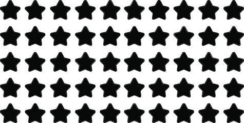Star silhouette collection, simple five-point icons for ratings, decoration, patterns, graphic design elements, bold symbol vector set for creativity