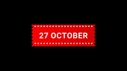 27 October Red Banner Animation with Page Turn Effect