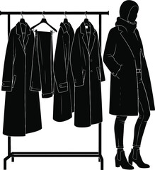 Fashion Coat Rack With Model Silhouette