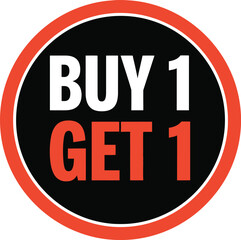 Buy One Get One Circle Sign Label