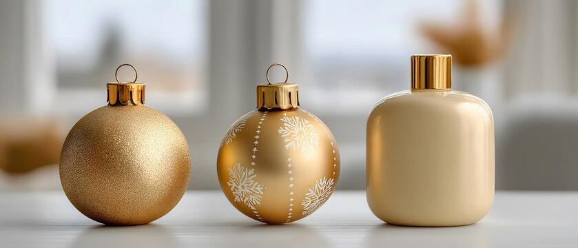 Ornament look so lovely and elegant, it gives festive holiday joy, three piece set sitting on table indoors