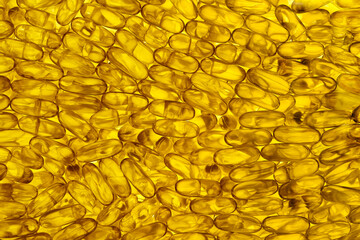 Transparent capsules with fish oil or vitamins