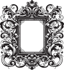 set of vintage frame, hand drawn line vintage border, classic gallery empty decor vector baroque art. Ornamental decoration design elements, round, heart, oval shapes, swirl arch. Picture frame icon