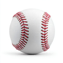 Classic white baseball with red stitching, Iconic American sport game ball