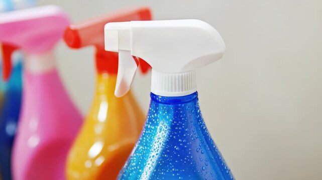 Video A close-up shot of a bottle of cleaner