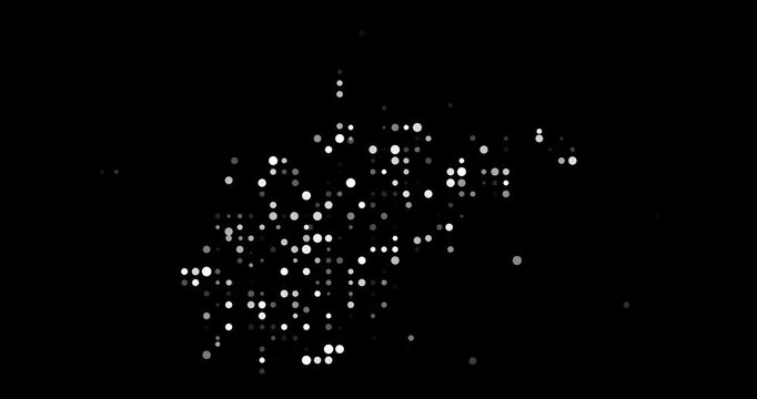 Falling Circles Create the Map of West Virginia in Motion Graphic Style