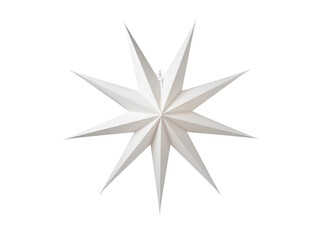big handmade christmas star decoration isolated on white