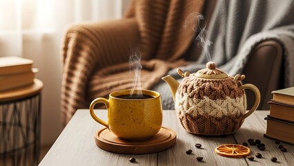Cozy Tea Time - A Warm Drink and Relaxing Atmosphere.