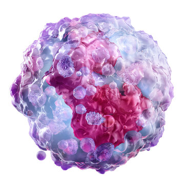 Basophil white blood cell, type of granulocyte with granular cytoplasm, nucleus, cellular organelles. Immune response, allergic diseases, inflammation. Medical, scientific educational PNG illustration