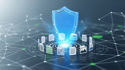 Data Protection Shield - Securing Digital Information with Advanced Technology.
