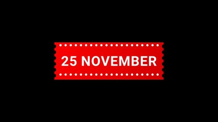 25 November Red Banner Animation with Page Turn Effect