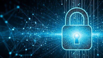 Digital Security - Glowing Padlock Symbolizing Cybersecurity and Data Protection.