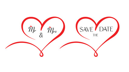 Elegant Heart Shape Wedding Typography Art