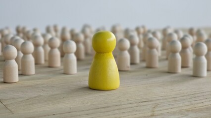 A successful team leader or businessman has the ability to select people who stand out from the crowd concept