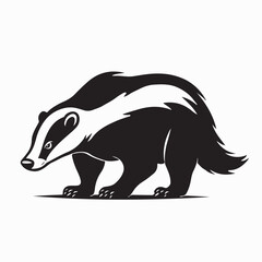 Honey Badger Walking Side View Image Vector on White Background