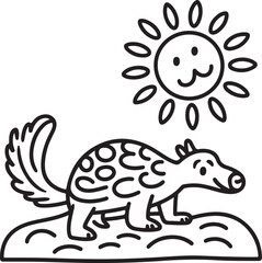 Fototapeta premium A cute cartoon dinosaur vector illustration featuring a funny green reptile character