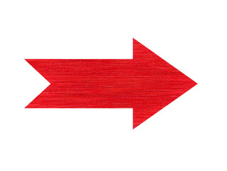 Red arrow icon horizontal direction textured surface isolated on transparent background simple design pointing right bold color graphic element clear outline modern style
