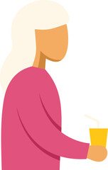 Elderly woman enjoying refreshing beverage, representing healthy lifestyle and active aging