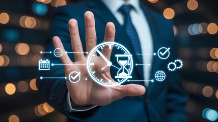 hand pushing a button on a touch screen interface