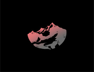 Mountain logo on black background
