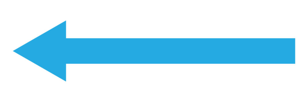 Blue arrow pointing left. Long Directional Navigation Symbols. Long Arrow Icon vector illustrator.