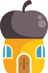 Fototapeta premium Cozy acorn shaped house blending nature and architecture, ideal for representing comfortable living in a natural environment