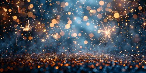 Panoramic Bokeh Lights and Sparklers at Night - Festive Celebration