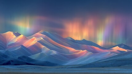 Vibrant Aurora Borealis Over Snow-Capped Mountains.